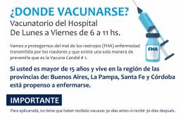 Vacunación gratuita contra la fiebre hemorrágica argentina