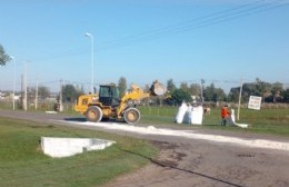 Trabajos de pavimentación en la Avenida Costanera